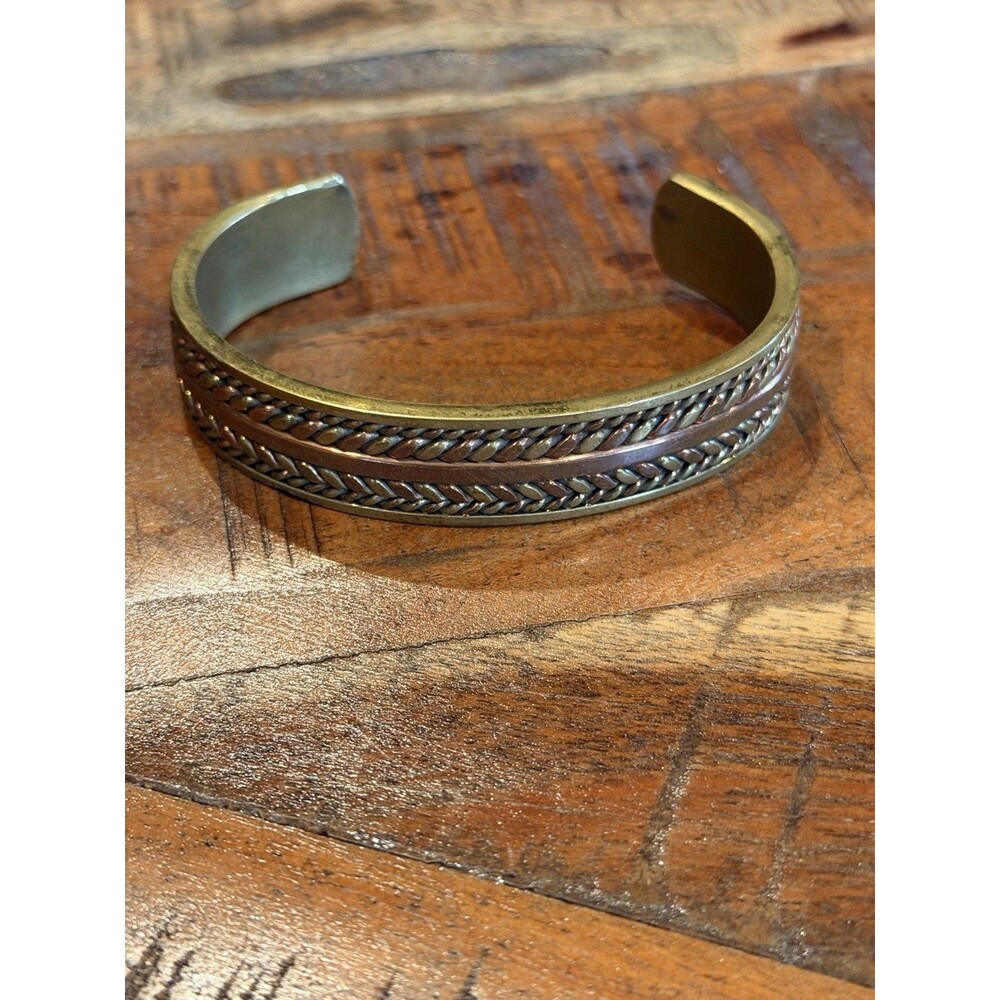 Vintage Braided Copper and Brass Cuff Bracelet